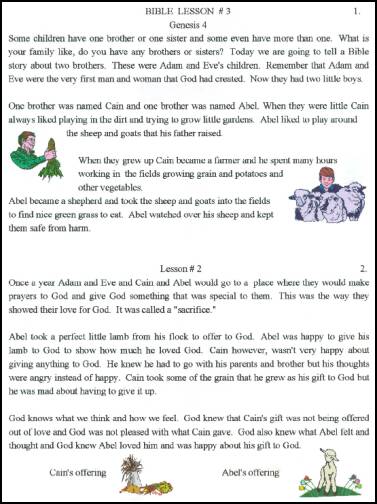 Cain & Abel Bible Lessons